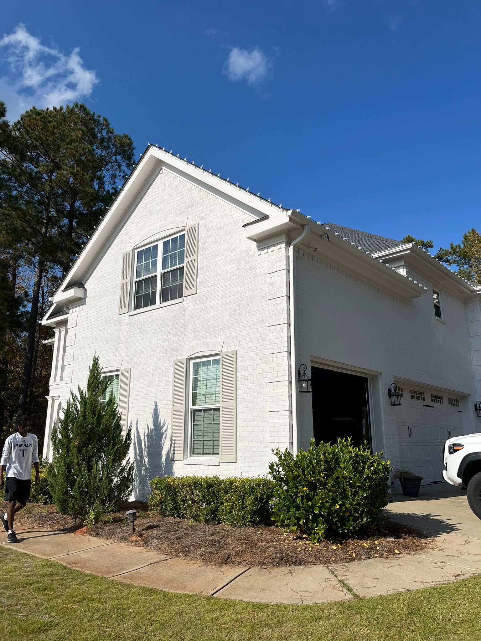 Home with permanent architectural lighting installed